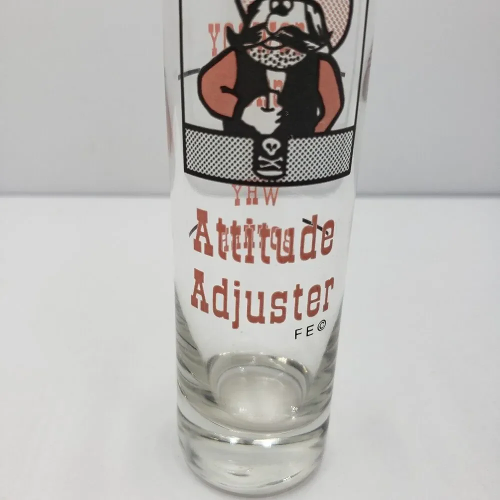 Vintage Texas Size Shot Glass Texan Cowboy Shooter Attitude Adjuster Tall